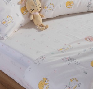 Παιδικά Σεντόνια Μονά (Σετ) Nef - Nef Cat Life Ecru