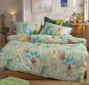 Παιδικά Σεντόνια Μονά (Σετ) Nef - Nef Jungle Music Green