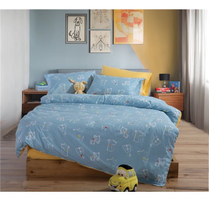 Παιδικά Σεντόνια Μονά (Σετ) Nef - Nef Dog Life Blue