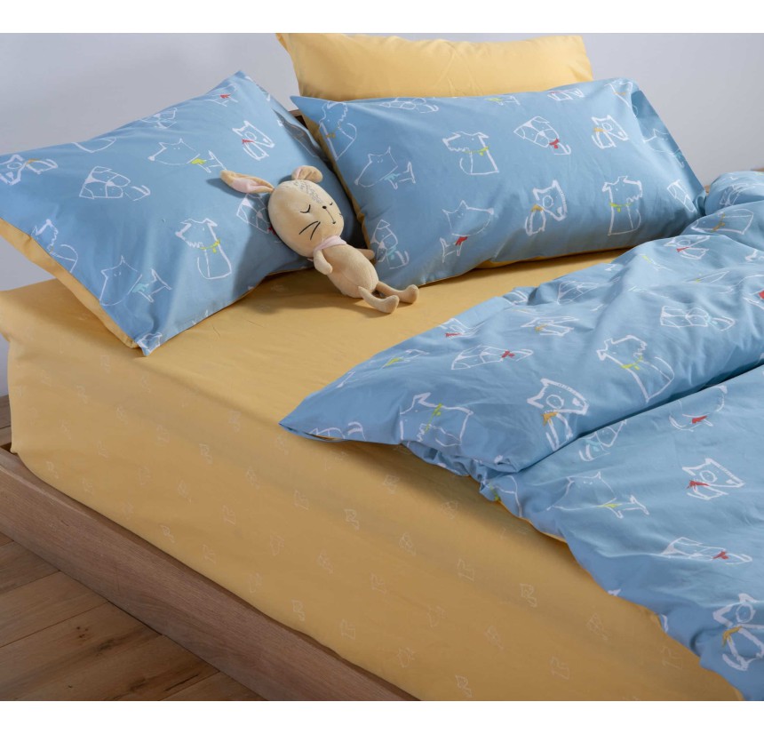 Παιδικά Σεντόνια Μονά (Σετ) Nef - Nef Dog Life Blue