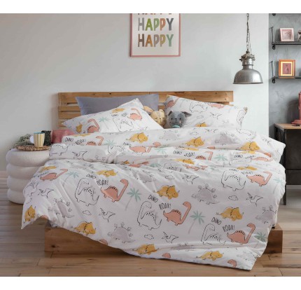 Παιδικά Σεντόνια Μονά (Σετ) Nef - Nef Dinosaur Art Ecru