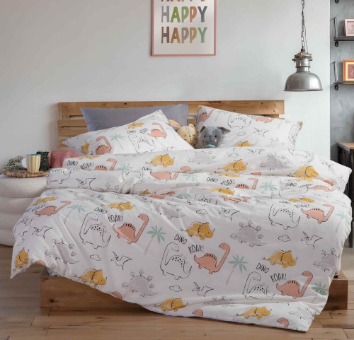 Παιδικά Σεντόνια Μονά (Σετ) Nef - Nef Dinosaur Art Ecru