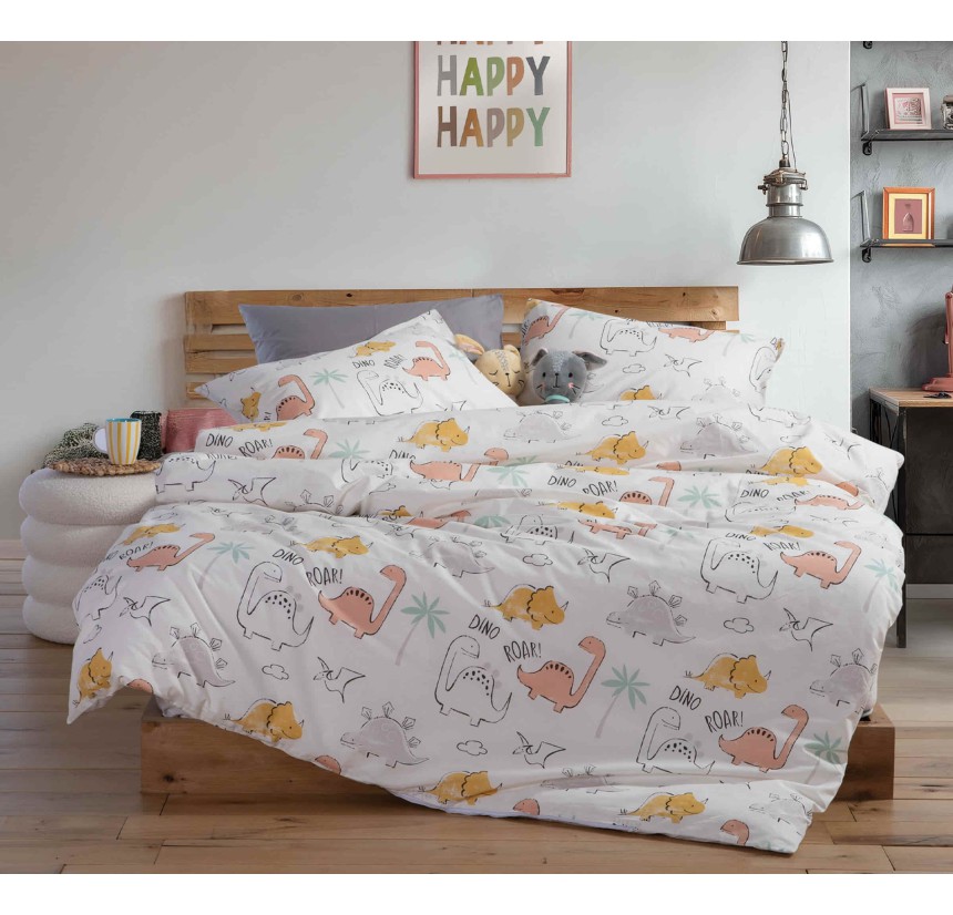 Παιδικά Σεντόνια Μονά (Σετ) Nef - Nef Dinosaur Art Ecru