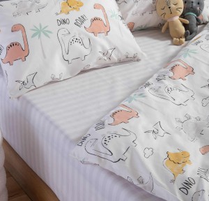 Παιδικά Σεντόνια Μονά (Σετ) Nef - Nef Dinosaur Art Ecru