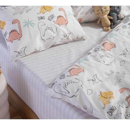 Παιδικά Σεντόνια Μονά (Σετ) Nef - Nef Dinosaur Art Ecru