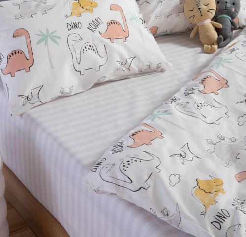 Παιδικά Σεντόνια Μονά (Σετ) Nef - Nef Dinosaur Art Ecru