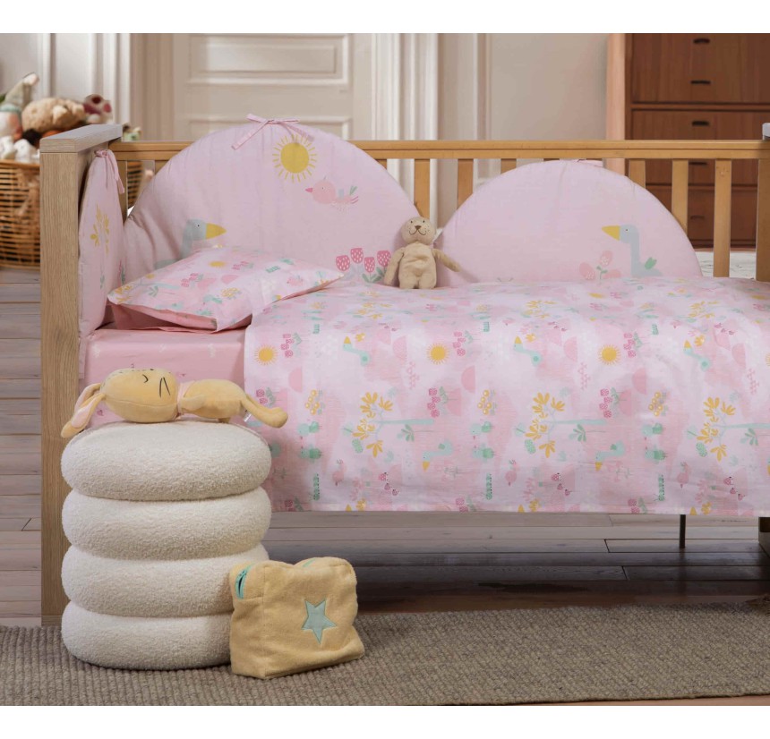 Σεντόνια Κούνιας (Σετ) Nef-Nef Spring Happiness Pink