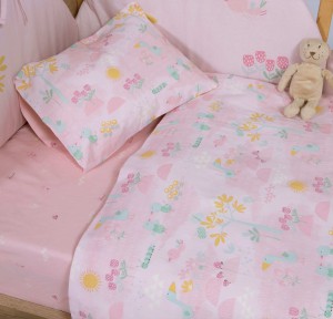 Σεντόνια Κούνιας (Σετ) Nef-Nef Spring Happiness Pink