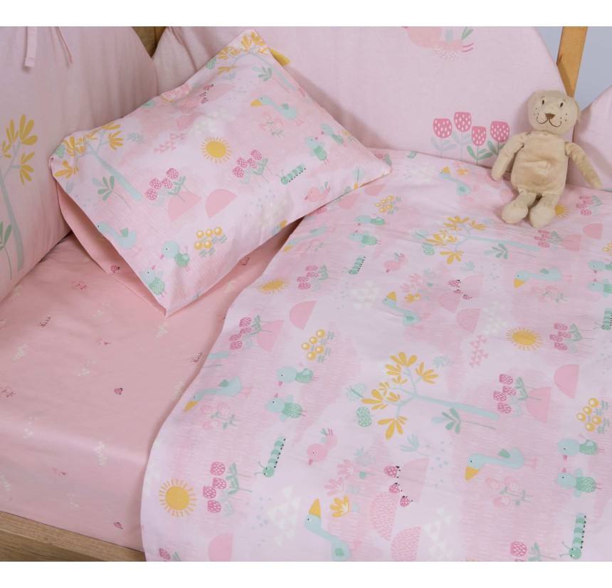 Σεντόνια Κούνιας (Σετ) Nef-Nef Spring Happiness Pink