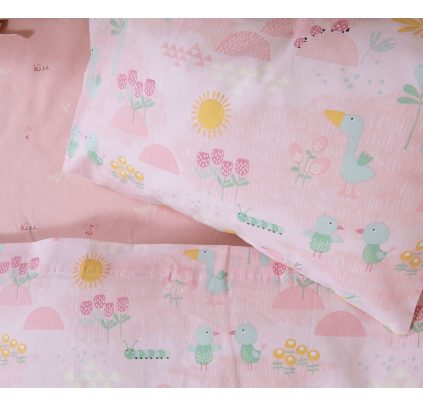 Σεντόνια Κούνιας (Σετ) Nef-Nef Spring Happiness Pink