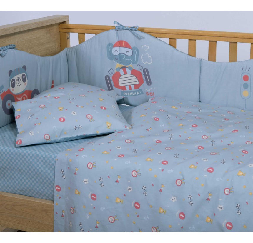 Σεντόνια Κούνιας (Σετ) Nef-Nef Super Boy Blue