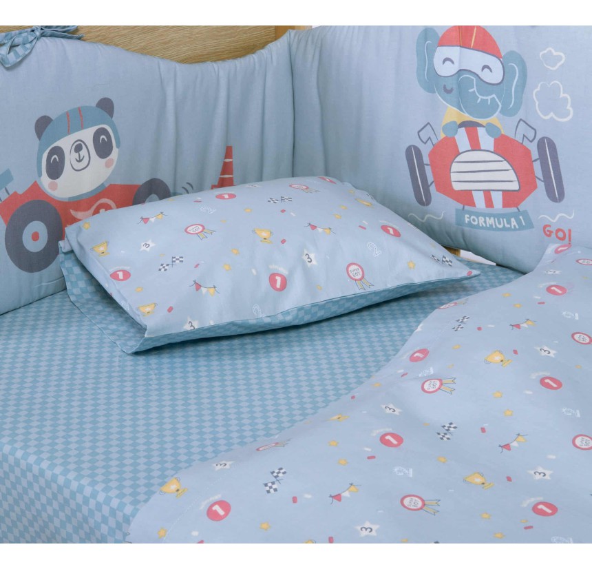 Σεντόνια Κούνιας (Σετ) Nef-Nef Super Boy Blue