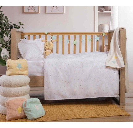 Σεντόνια Κούνιας (Σετ) Nef-Nef Happy Off White