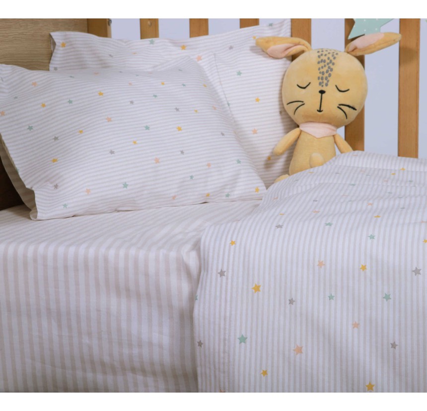 Σεντόνια Κούνιας (Σετ) Nef-Nef Happy Off White