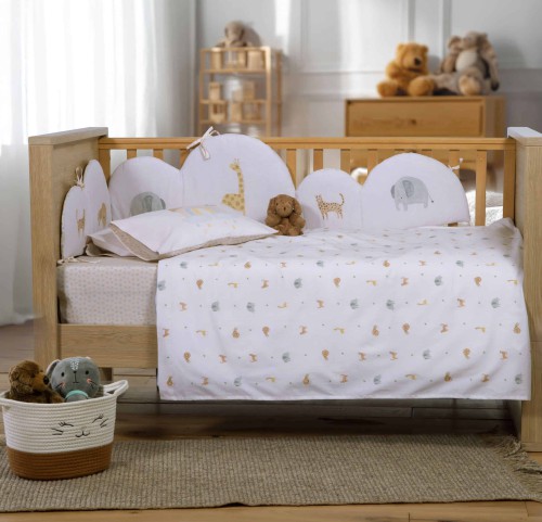 Σεντόνια Κούνιας (Σετ) Nef-Nef Jungle In Motion Ecru