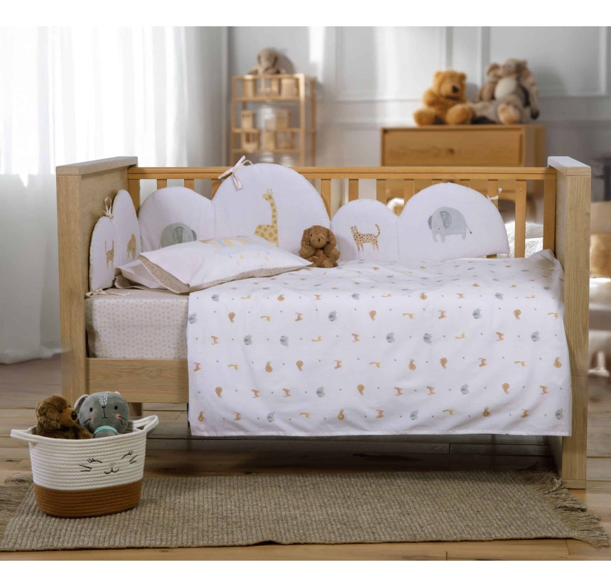 Σεντόνια Κούνιας (Σετ) Nef-Nef Jungle In Motion Ecru