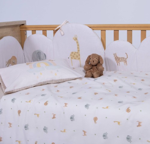 Σεντόνια Κούνιας (Σετ) Nef-Nef Jungle In Motion Ecru