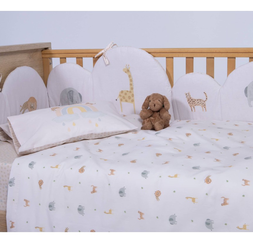 Σεντόνια Κούνιας (Σετ) Nef-Nef Jungle In Motion Ecru