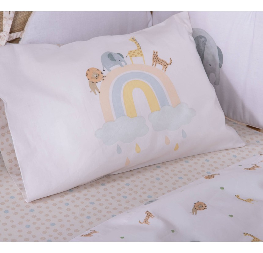 Σεντόνια Κούνιας (Σετ) Nef-Nef Jungle In Motion Ecru