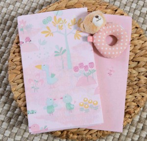 Σεντόνια Λίκνου (Σετ) Nef-Nef Spring Happiness Pink