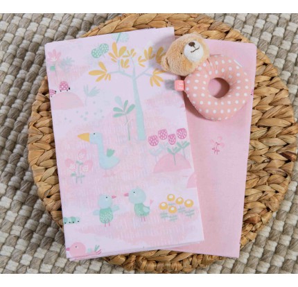 Σεντόνια Λίκνου (Σετ) Nef-Nef Spring Happiness Pink