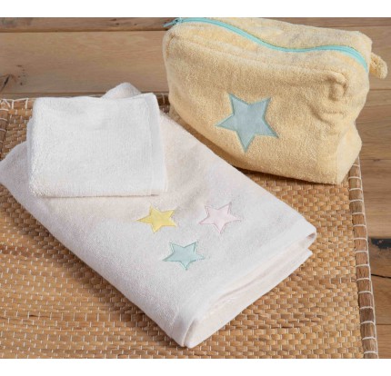 Παιδικές Πετσέτες Σετ (2τμχ) Nef- Nef Happy Ecru