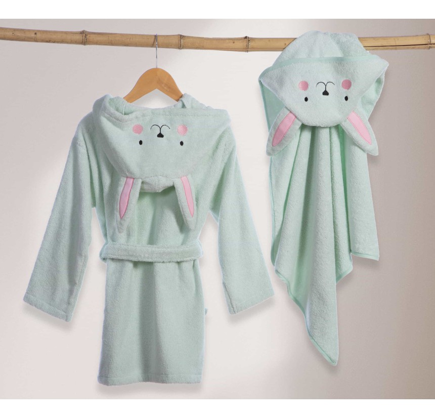 Βρεφική Κάπα 75x75 Nef-Nef Pic Nic Together Milky Green