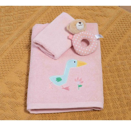 Παιδικές Πετσέτες Σετ (2τμχ) Nef- Nef Spring Happiness Pink