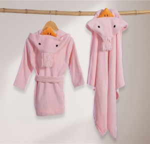 Βρεφικό Μπουρνούζι Με Κουκούλα Nef-Nef Spring Happiness Pink