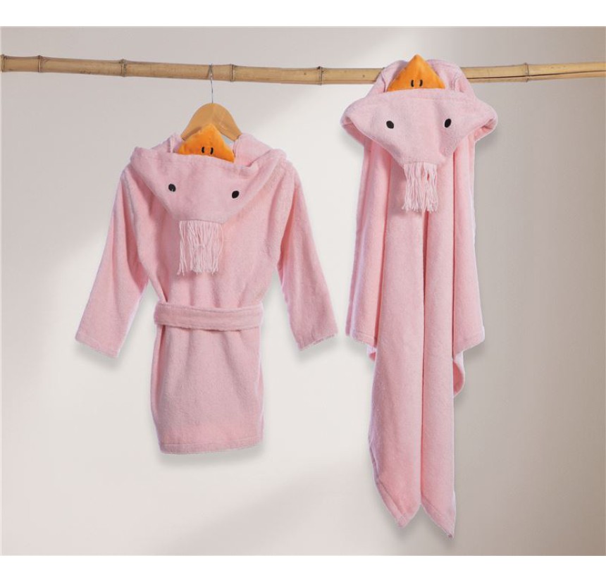 Βρεφικό Μπουρνούζι Με Κουκούλα Nef-Nef Spring Happiness Pink