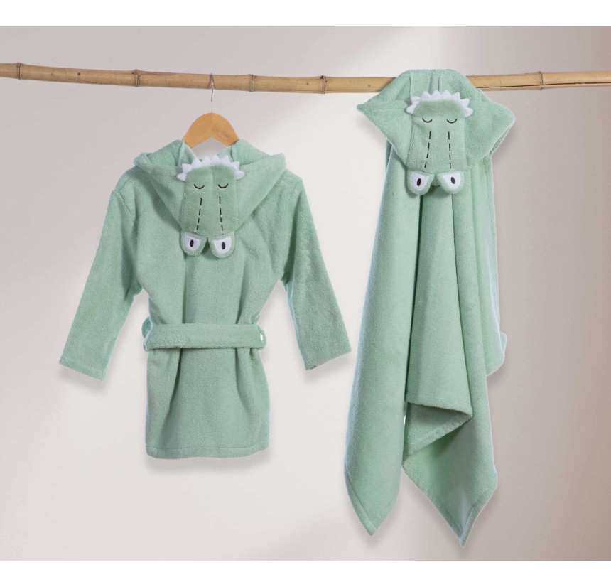 Βρεφικό Μπουρνούζι Με Κουκούλα Nef-Nef Savana Cameo Green