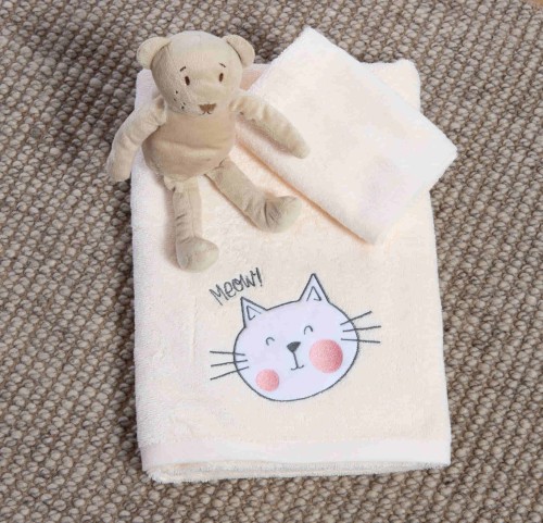 Παιδικές Πετσέτες Σετ (2τμχ) Nef- Nef Cat Life Ecru