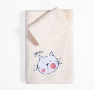 Παιδικές Πετσέτες Σετ (2τμχ) Nef- Nef Cat Life Ecru