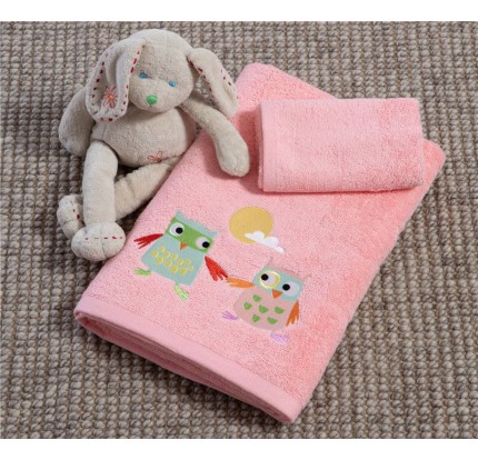 Παιδικές Πετσέτες Σετ (2τμχ) Nef- Nef Birds Mania Blossom Peach