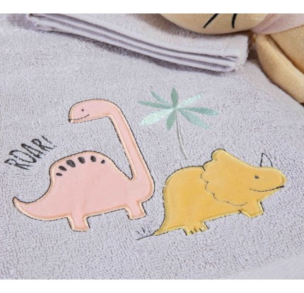 Παιδικές Πετσέτες Σετ (2τμχ) Nef- Nef Dinosaur Art Wind Grey