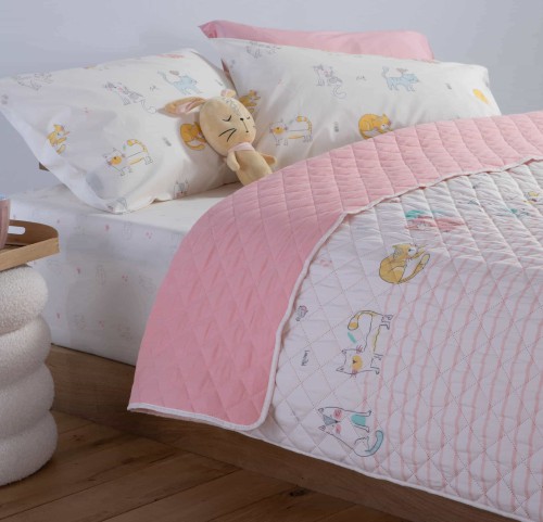 Κουβερλί Μονό Nef - Nef Cat Life Ecru/ Pink