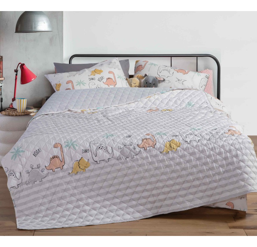 Κουβερλί Μονό Nef - Nef Dinosaur Art Ecru/ Grey