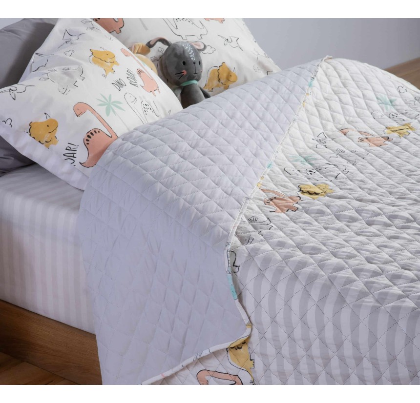 Κουβερλί Μονό Nef - Nef Dinosaur Art Ecru/ Grey