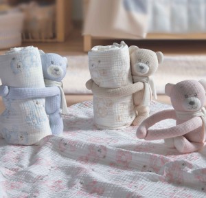 Κουβερτάκι Αγκαλιάς 75x100 Με Αρκουδάκι Teddy Nef-Nef Light Blue