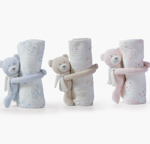 Κουβερτάκι Αγκαλιάς 75x100 Με Αρκουδάκι Teddy Nef-Nef Light Blue