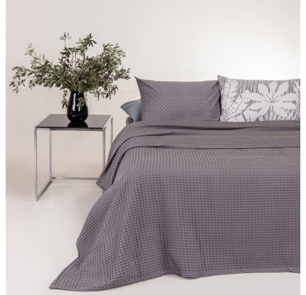Κουβέρτα Πικέ King Size Βαμβακερή Dark Grey Κουβέρτα Πικέ King Size Βαμβακερή Dark Grey