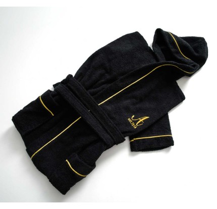 Μπουρνούζι με Κουκούλα Vesta Aris Μαύρο Small