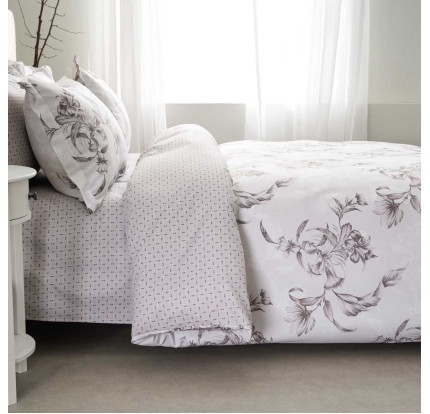 Σεντόνια King Size Βαμβακοσατέν (Σετ) Vesta Victoria 1