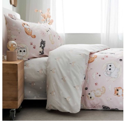 Παπλωματοθήκη Μονή (Σετ) Vesta Kitty