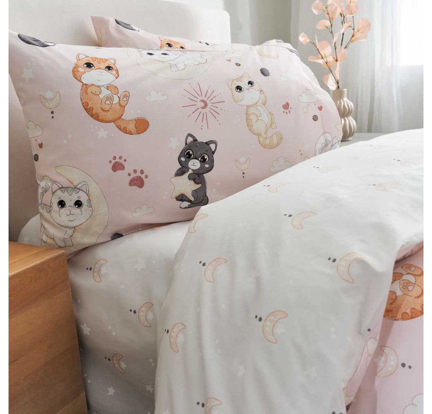 Παπλωματοθήκη Μονή (Σετ) Vesta Kitty