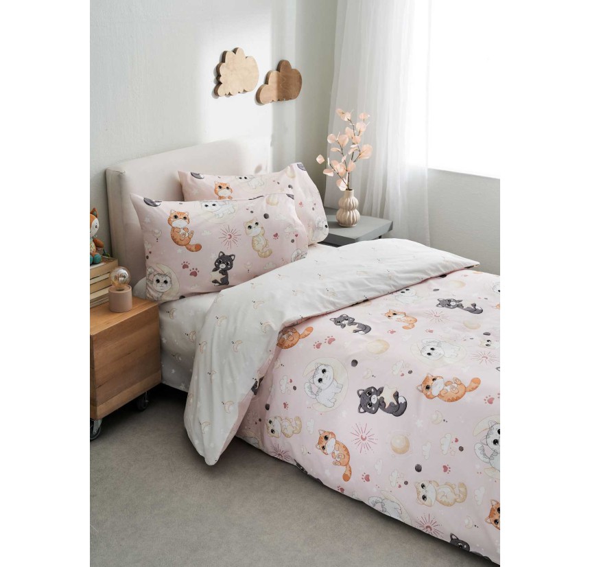 Παπλωματοθήκη Μονή (Σετ) Vesta Kitty