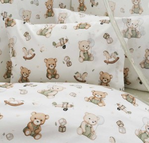 Παπλωματοθήκη Κούνιας (Σετ) Vesta Teddy