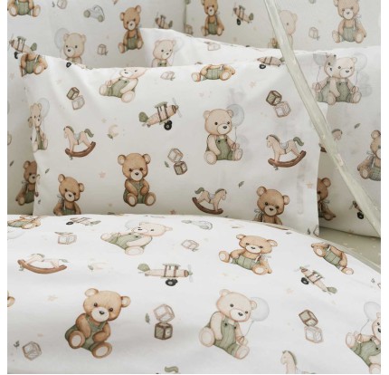 Παπλωματοθήκη Κούνιας (Σετ) Vesta Teddy