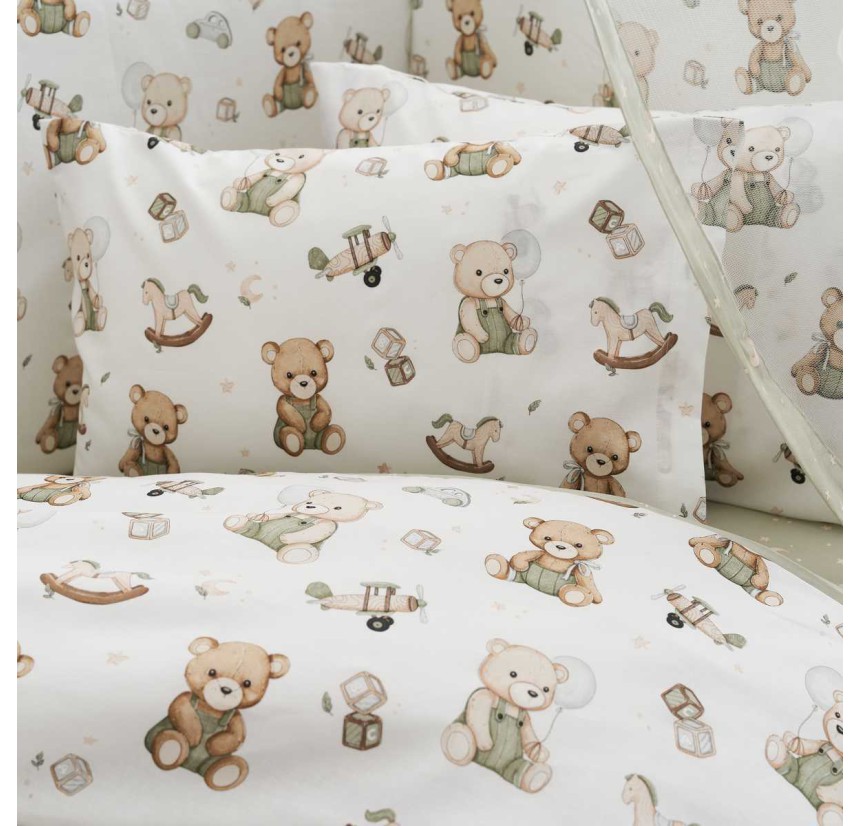 Παπλωματοθήκη Κούνιας (Σετ) Vesta Teddy