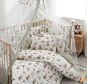 Παπλωματοθήκη Κούνιας (Σετ) Vesta Teddy